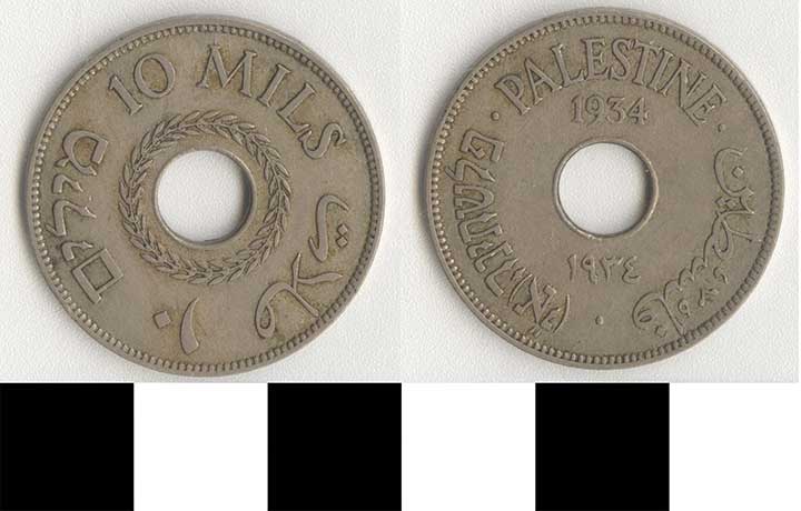 Thumbnail of Coin: Palestine, 10 Mils (1971.15.3120)