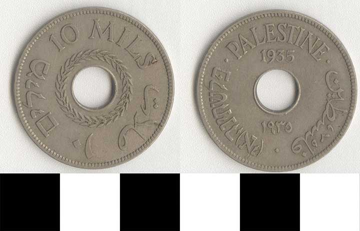 Thumbnail of Coin: Palestine, 10 Mils (1971.15.3121)