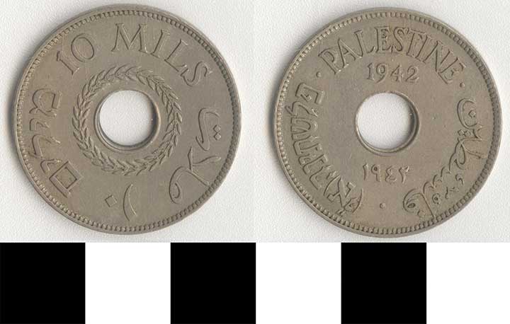 Thumbnail of Coin: Palestine, 10 Mils (1971.15.3126)