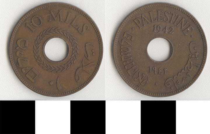 Thumbnail of Coin: Palestine, 10 Mils (1971.15.3127)