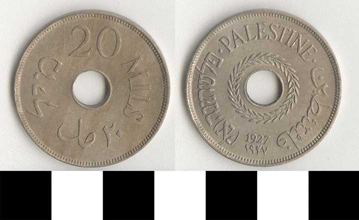 Thumbnail of Coin: Palestine, 20 Mils (1971.15.3130)