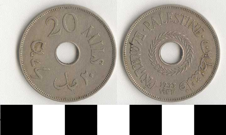 Thumbnail of Coin: Palestine, 20 Mils (1971.15.3131)