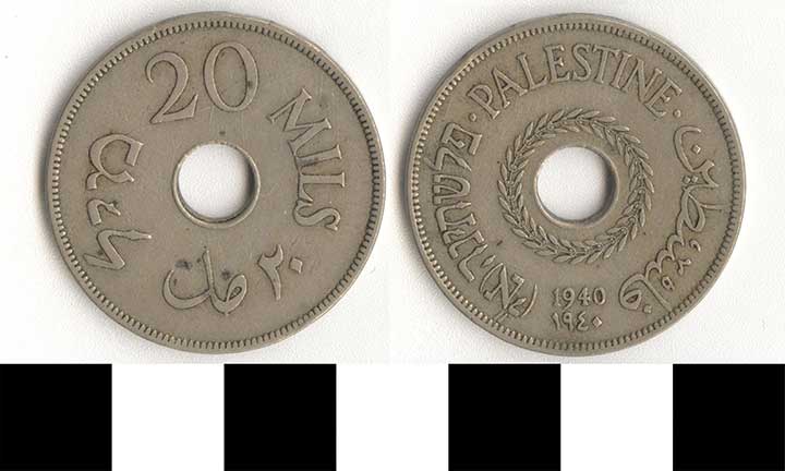 Thumbnail of Coin: Palestine, 20 Mils (1971.15.3134)