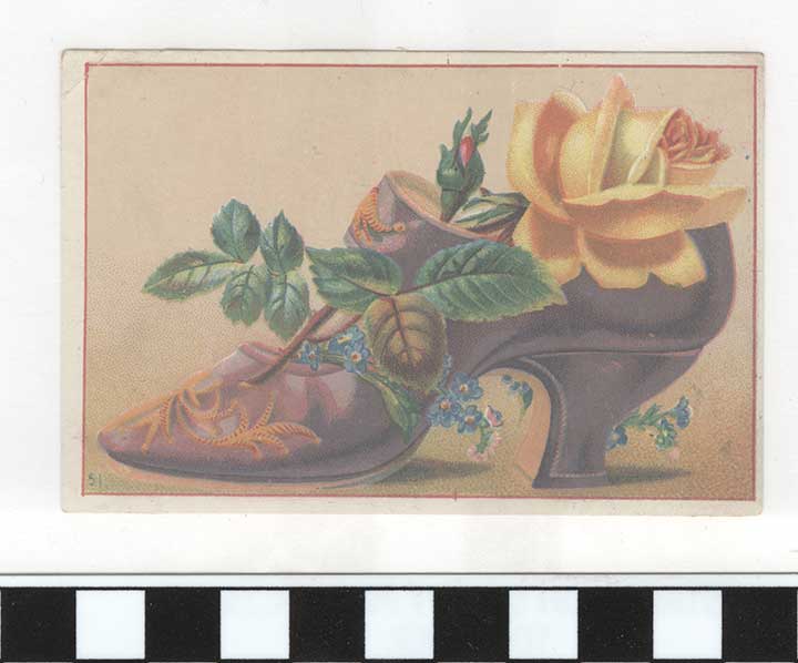 Thumbnail of Greeting Card: Shoe and Flowers (1972.21.0261)