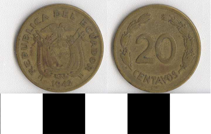 Thumbnail of Coin: Ecuador, 20 Centavos (1998.03.0009)