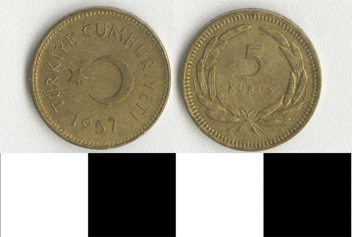 Thumbnail of Coin: Turkey, 5 Kurus (1998.03.0011)