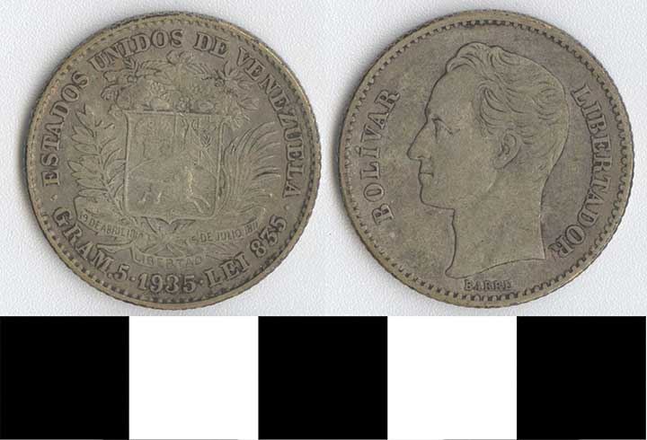Thumbnail of Coin: Venezuela, Gr .5 (5 Bolivares) (1998.03.0038)