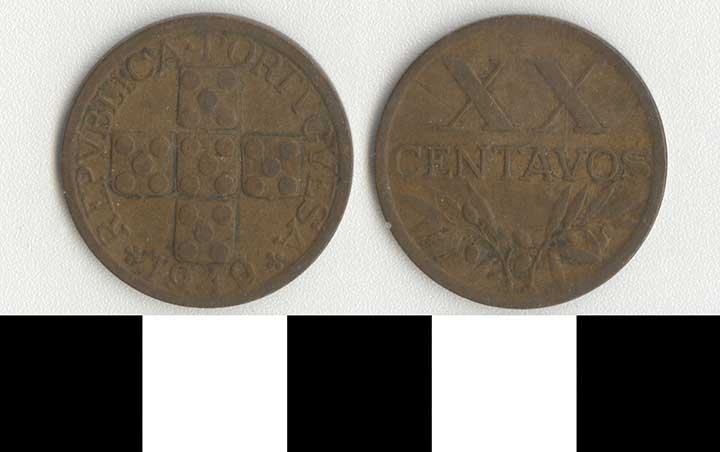 Thumbnail of Coin: Portuguese Republic, 20 Centavos (1998.03.0046)