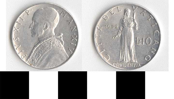 Thumbnail of Coin: Vatican City, 10 Lira (1998.03.0055)