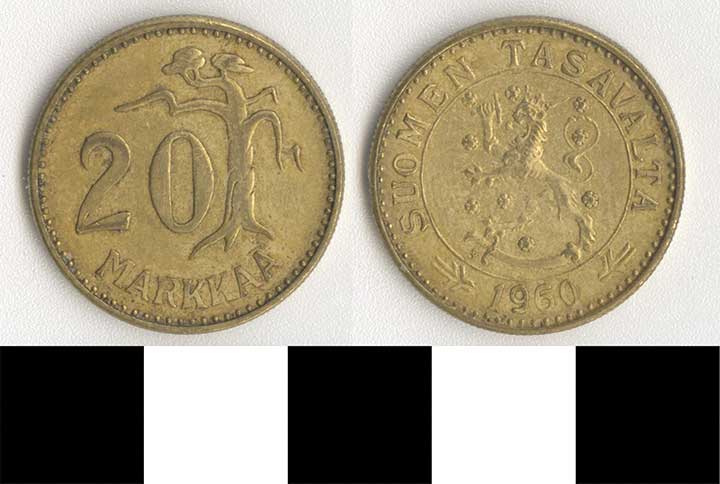 Thumbnail of Coin: Finland, 20 Markka (1998.03.0066)