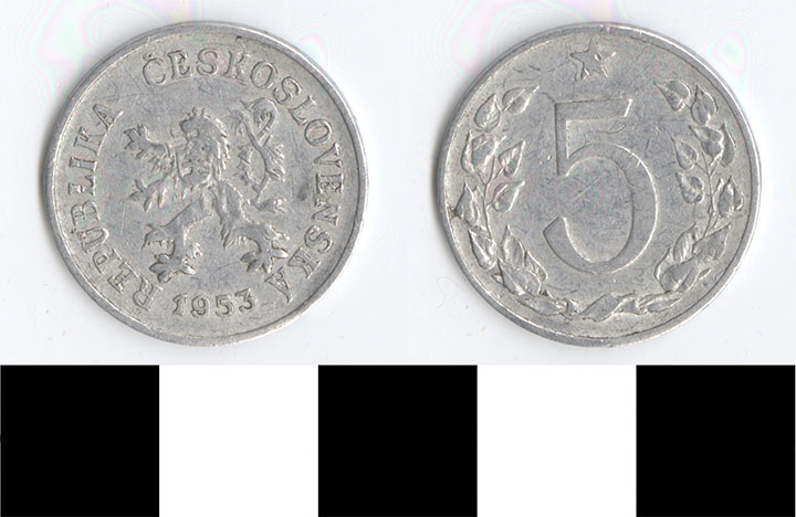 Thumbnail of Coin: Czechoslovakia, 5 Haléřů (1998.03.0123)