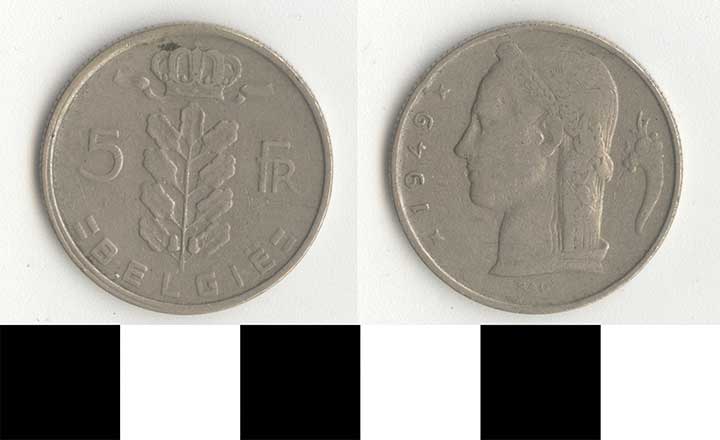 Thumbnail of Coin: Kingdom of Belguim, 5 Francs (1998.03.0136)