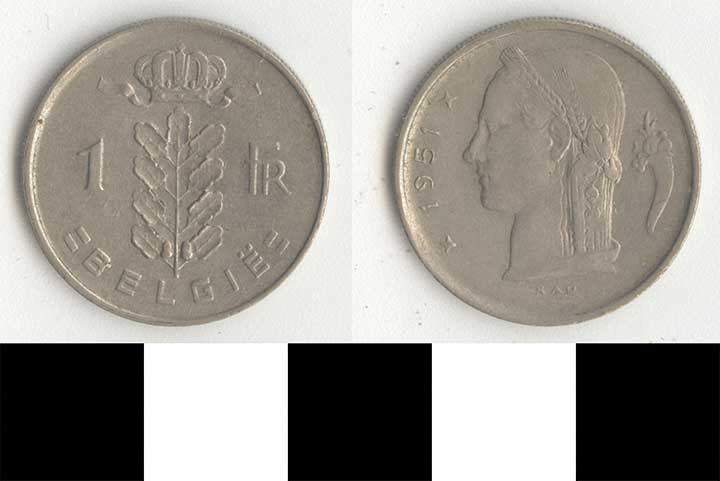 Thumbnail of Coin: Kingdom of Belguim, 1 Franc (1998.03.0137)