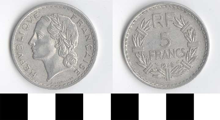 Thumbnail of Coin: France, 5 Francs (1998.03.0216)