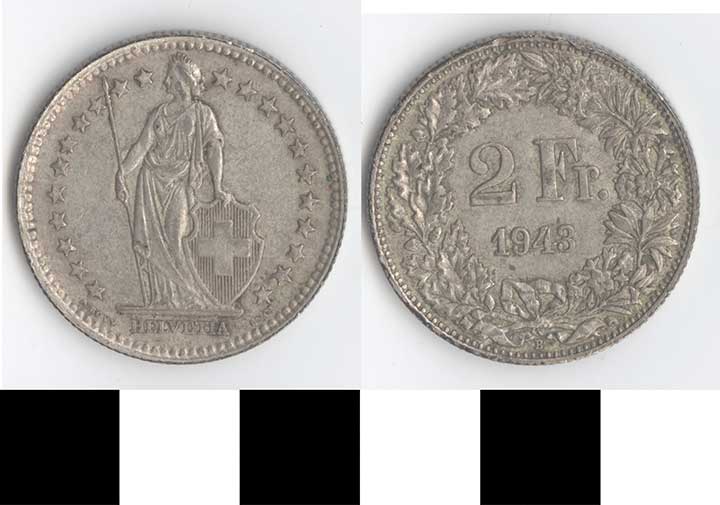 Thumbnail of Coin: Switzerland, 2 Frances (1998.03.0222)