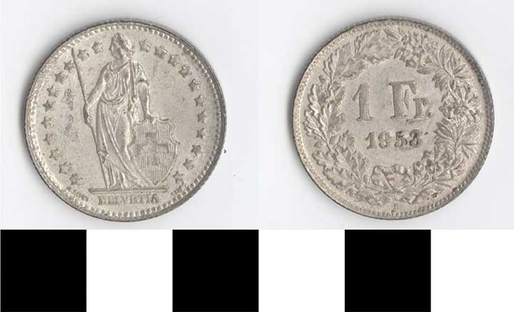Thumbnail of Coin: Switzerland, 1 Franc (1998.03.0231)