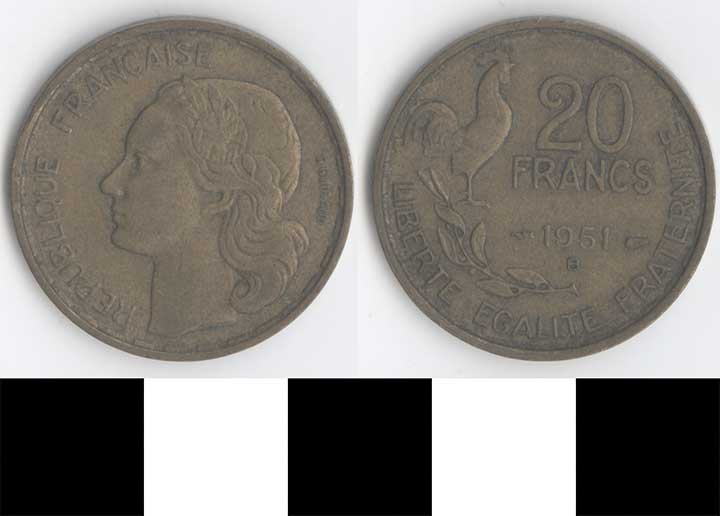 Thumbnail of Coin: France, 20 Francs (1998.03.0248)
