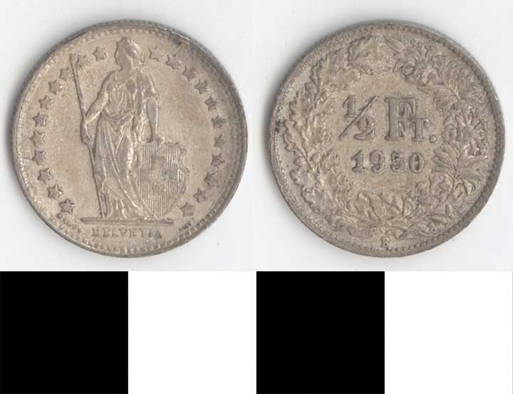 Thumbnail of Coin: Switzerland, 1/2 Franc (1998.03.0258)