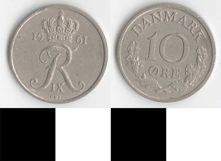 Thumbnail of Coin: Denmark, 10 Ore (1998.03.0353)