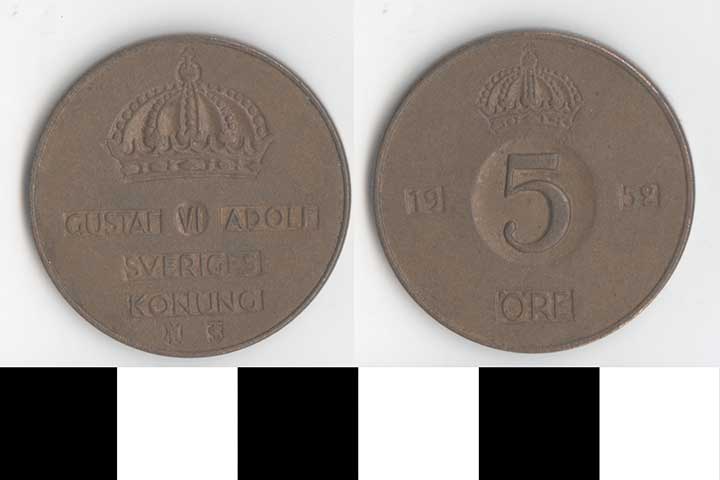 Thumbnail of Coin: Sweden, 5 Ore (1998.03.0365)