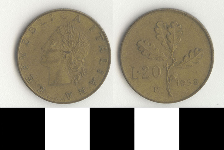 Thumbnail of Coin: Italy, 20 L (1998.03.0380)