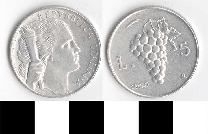 Thumbnail of Coin: Italy, 5 L (1998.03.0388)