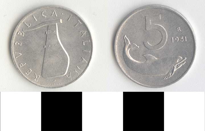 Thumbnail of Coin: Italy, 5 L (1998.03.0389)