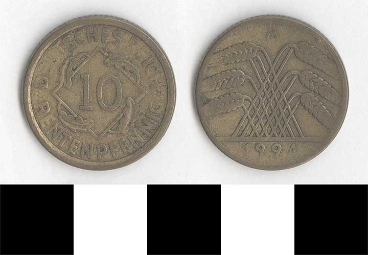 Thumbnail of Coin: Germany, 10 Rentenpfennig (1998.03.0417)