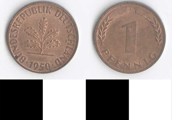 Thumbnail of Coin: West Germany, 1 Pfennig (1998.03.0430)