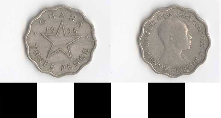Thumbnail of Coin: Ghana, 3 Pence (1998.03.0447)