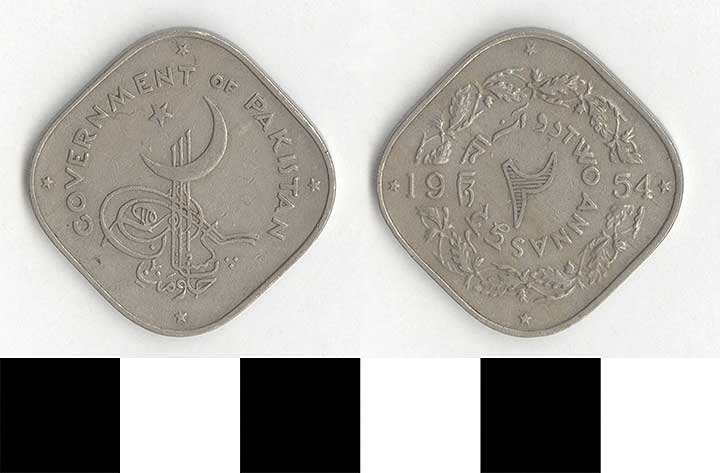 Thumbnail of Coin: Dominion of Pakistan, 2 Annas  (1998.03.0489)