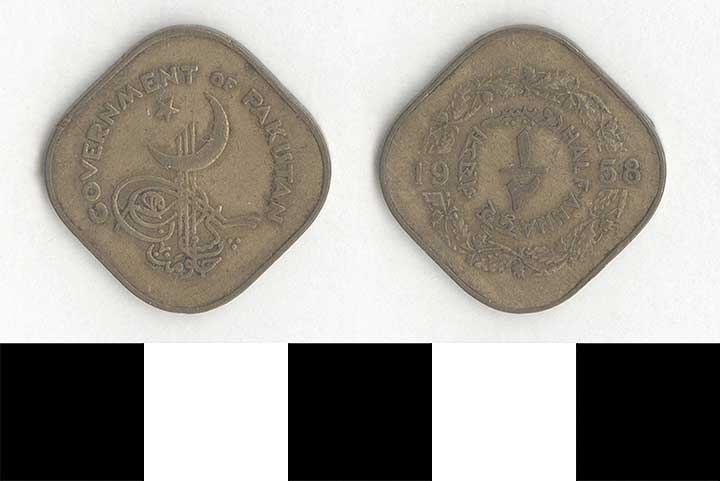 Thumbnail of Coin: Islamic Republic of Pakistan, 1/2 Anna (1998.03.0492)