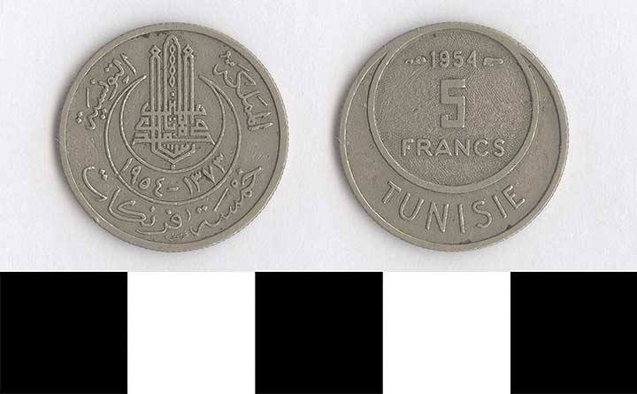 Thumbnail of Coin: Tunis, 5 Francs (1998.03.0509)