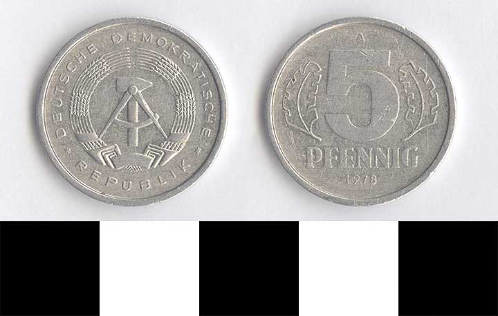Thumbnail of Coin: East Germany, 5 Pfennigs (1998.03.0524)