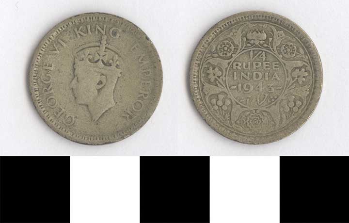 Thumbnail of Coin: British India, 1/4 Rupee (1998.03.0533)
