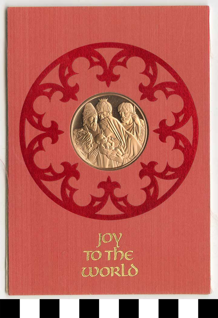Thumbnail of Greeting Card with Medallion:  "Joy to the World" (2004.01.0003)