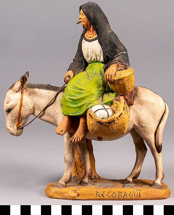 Thumbnail of Clay Figurine: Woman on a Donkey, by Serafin Marsal  (2020.04.0010)