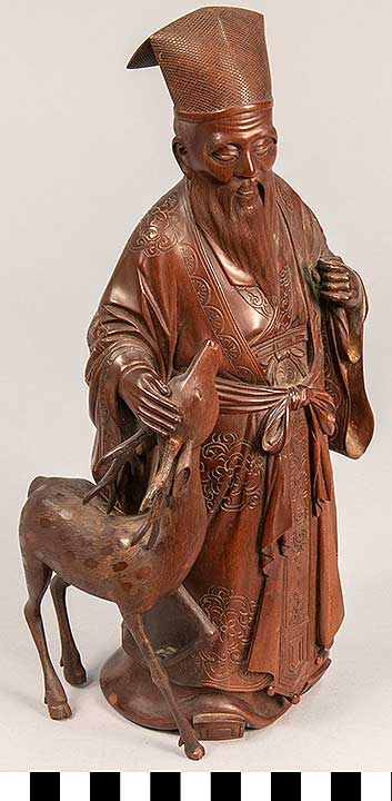 Thumbnail of Okimono: Shoulao, God of Fortune with Deer (2020.06.0121A)