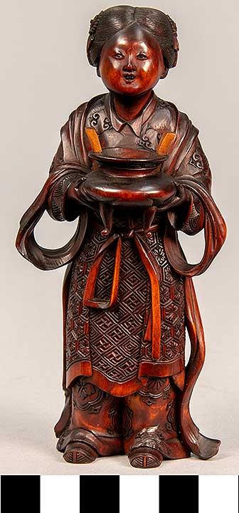 Thumbnail of Okimono: Female Figure Holding Container (2020.06.0141)