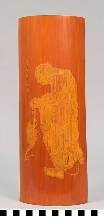 Thumbnail of Wrist Rest: Immortal Liu Hai Holding a Coin with Three Legged Frog (2020.06.0184)