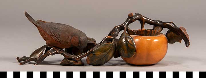 Thumbnail of Okimono:  Bird with Persimmon (2020.06.0200)