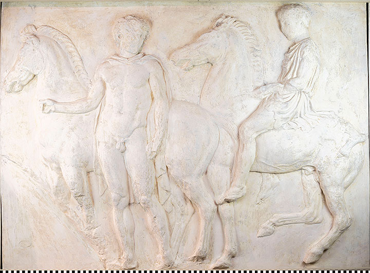 Thumbnail of Plaster Cast of West Parthenon Frieze Panel–Two Men with Horses (1912.02.0029)