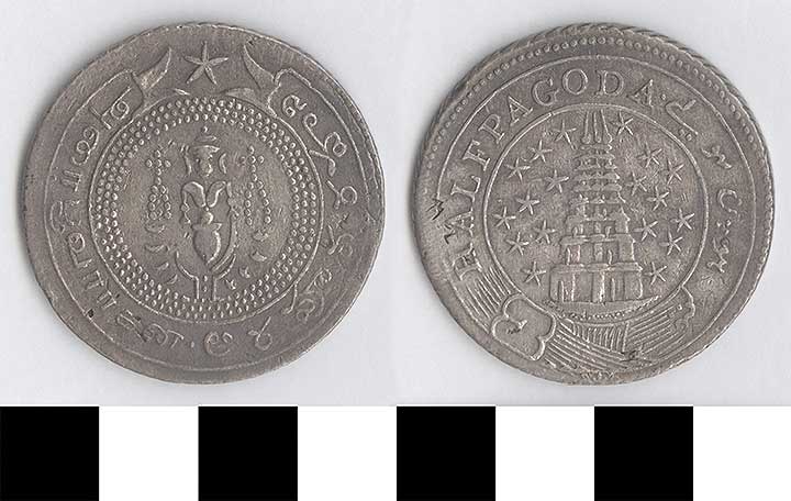 Thumbnail of coin-crown: India/Madras 1/2 pagoda (1971.15.0429)