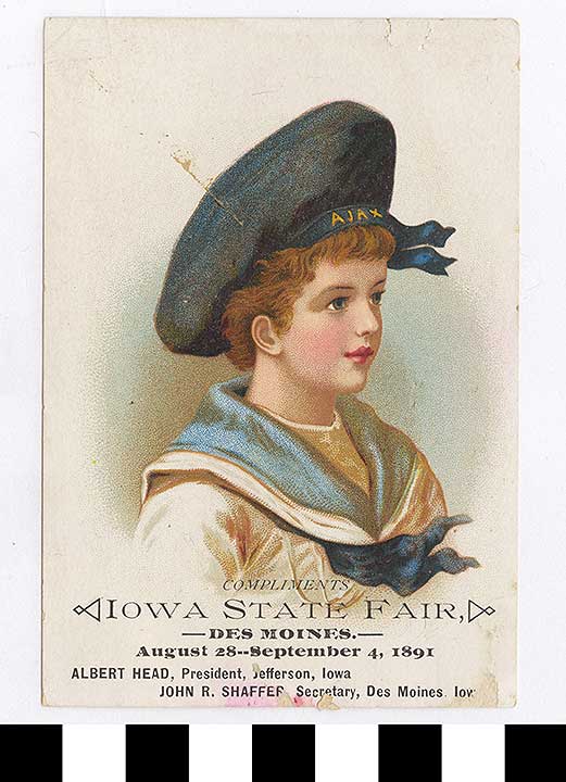 Thumbnail of Business Advertisement Card: Iowa State Fair  (1972.21.0078)