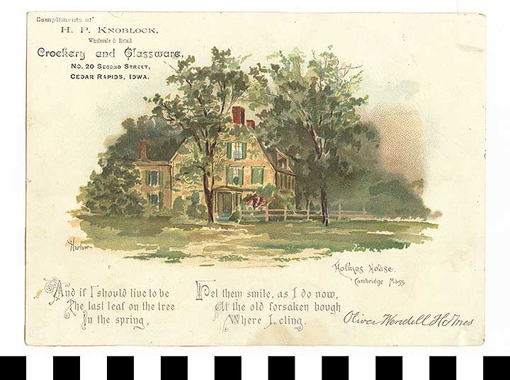 Thumbnail of Business Advertisement Card: "H. P. Knoblock, Wholesale & Retail Crockery and Glassware" (1972.21.0127)