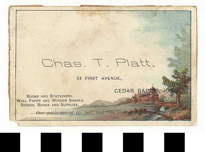 Thumbnail of Business Advertisement Card: Chas.T. Platt (1972.21.0131)