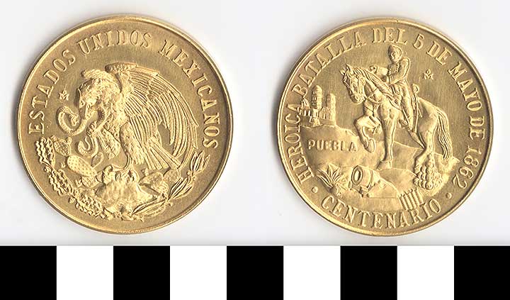 Thumbnail of Commemorative Medal for 100th Anniversary of the French-Mexican Battle of Puebla (1977.01.0024)