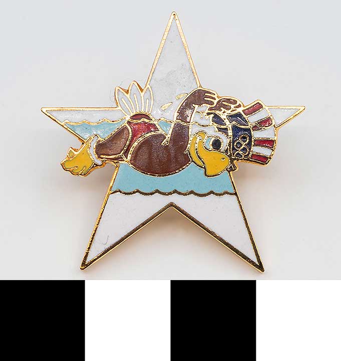 Thumbnail of Commemorative Olympic Pin Set: Eagle Swimmer, White Star (1984.04.0001AE)