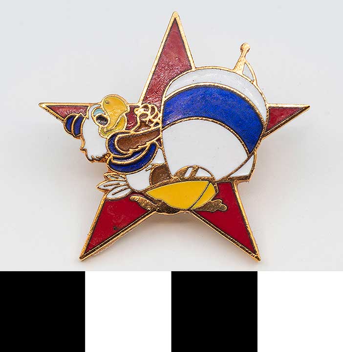Thumbnail of Commemorative Olympic Pin Set: Eagle in Boat, Red Star (1984.04.0001AG)