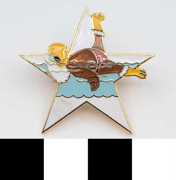 Thumbnail of Commemorative Olympic Pin Set: Eagle Swimmer, White Star (1984.04.0001AH)